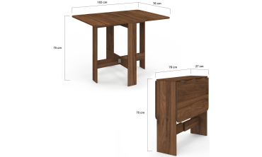 Table à manger dépliable Andy effet noyer