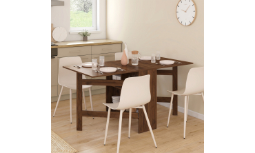Table à manger dépliable Andy avec rangement effet noyer
