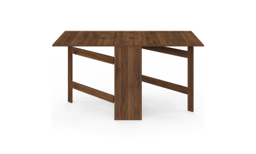 Table à manger dépliable Andy avec rangement effet noyer