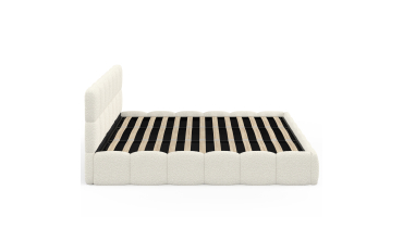 Lit coffre Bubble 180x200cm bouclette blanche