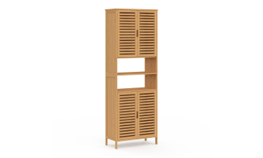 Armoire salle de bain Maya bambou 4 portes