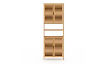 Armoire salle de bain Maya bambou 4 portes