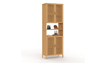 Armoire salle de bain Maya bambou 4 portes