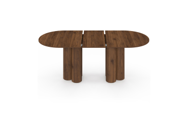 Table à manger ronde extensible Olympia effet noyer Ø160-200cm