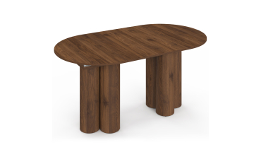Table à manger ronde extensible Olympia effet noyer Ø160-200cm
