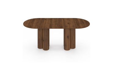 Table à manger ronde extensible Olympia effet noyer Ø160-200cm