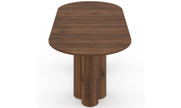 Table à manger ronde extensible Olympia effet noyer Ø160-200cm