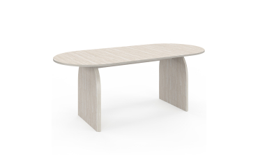 Table à manger extensible Japandi 160-200cm effet travertin