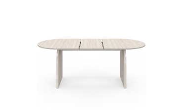 Table à manger extensible Japandi 160-200cm effet travertin
