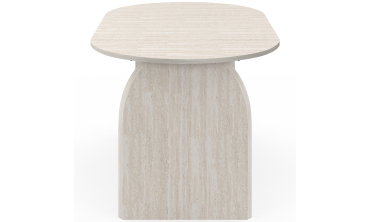 Table à manger extensible Japandi 160-200cm effet travertin