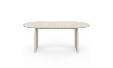 Table à manger extensible Japandi 160-200cm effet travertin