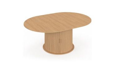 Table à manger ronde extensible Albane avec rangement Ø140-200cm