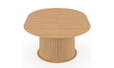 Table à manger ronde extensible Albane avec rangement Ø140-200cm
