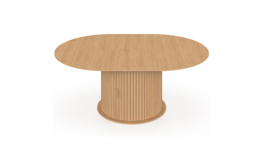Table à manger ronde extensible Albane avec rangement Ø140-200cm