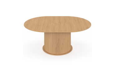 Table à manger ronde extensible Albane avec rangement Ø140-200cm