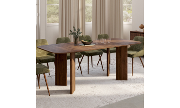 Table à manger extensible Cassia 160-200cm effet noyer