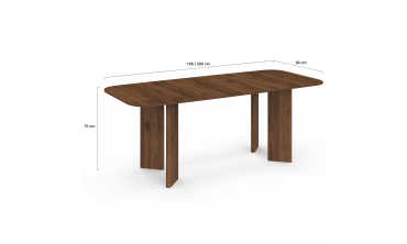 Table à manger extensible Cassia 160-200cm effet noyer