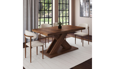 Table à manger extensible Alexia effet noyer 160-200cm