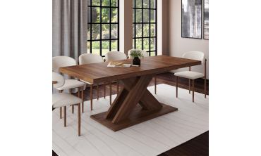 Table à manger extensible Alexia effet noyer 160-200cm