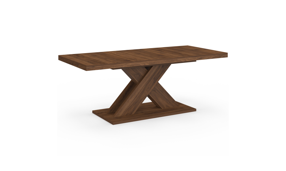 Table à manger extensible Alexia effet noyer 160-200cm