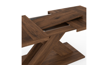 Table à manger extensible Alexia effet noyer 160-200cm