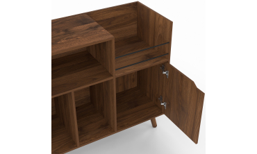 Meuble vinyles Sanza effet noyer 130cm