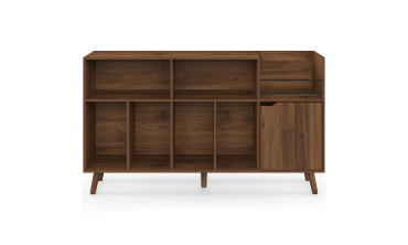 Meuble vinyles Sanza effet noyer 130cm