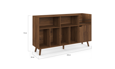 Meuble vinyles Sanza effet noyer 130cm