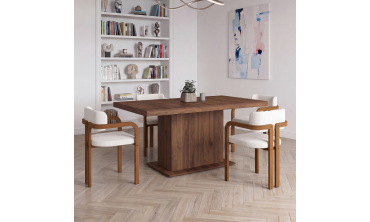 Table à manger extensible Tania effet noyer 160-200cm