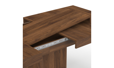 Table à manger extensible Tania effet noyer 160-200cm