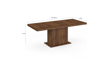 Table à manger extensible Tania effet noyer 160-200cm