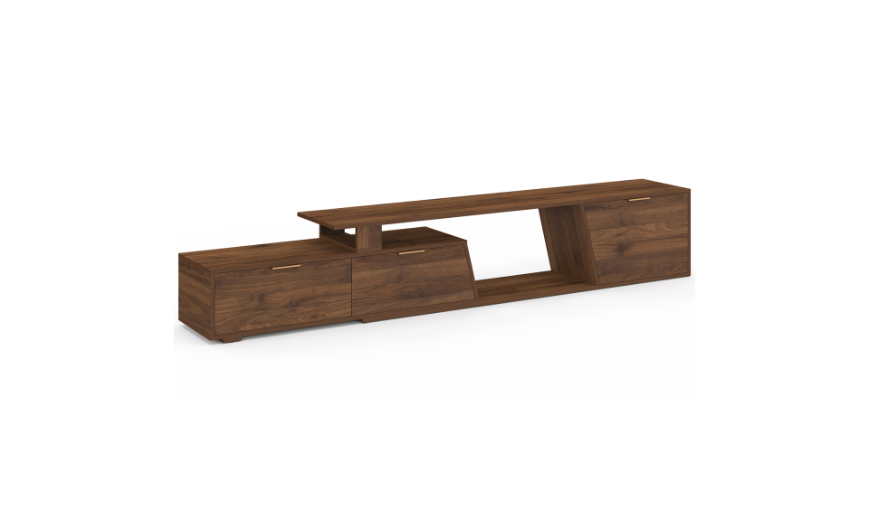 Meuble TV extensible Livona effet noyer 180-270cm