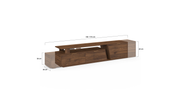 Meuble TV extensible Livona effet noyer 180-270cm