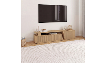 Meuble TV extensible Livona effet lattes 180-270cm