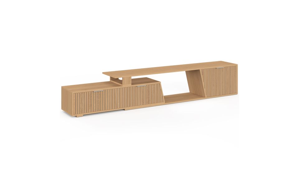 Meuble TV extensible Livona effet lattes 180-270cm
