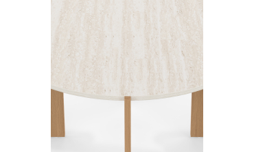 Table basse ronde Sidonie effet travertin Ø70cm