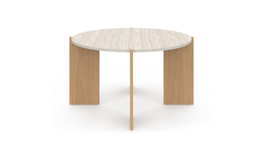 Table basse ronde Sidonie effet travertin Ø70cm