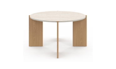 Table basse ronde Sidonie effet travertin Ø70cm