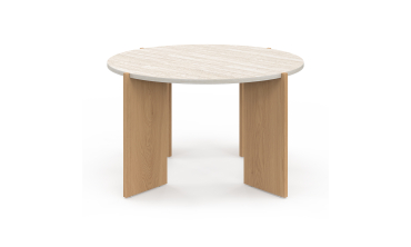 Table basse ronde Sidonie effet travertin Ø70cm