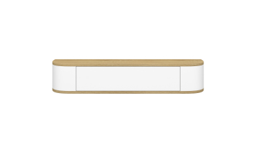 Console suspendue Elora 1 porte effet hêtre et blanc