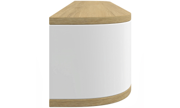 Console suspendue Elora 1 porte effet hêtre et blanc