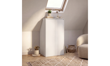Armoire sous pente Tom 2 portes blanches