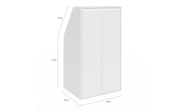 Armoire sous pente Tom 2 portes blanches