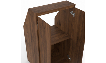 Armoire sous pente Tom 2 portes effet noyer