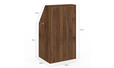 Armoire sous pente Tom 2 portes effet noyer