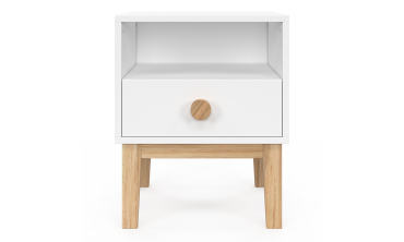 Table de chevet enfant Bella effet hêtre et blanc