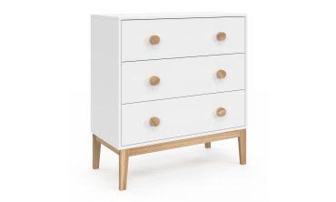 Commode enfant Bella 3 tiroirs effet hêtre et blanc