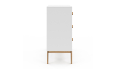 Commode enfant Bella 3 tiroirs effet hêtre et blanc