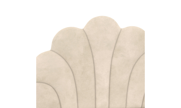 Lit simple Amalia tête de lit coquillage 90x190cm velours beige