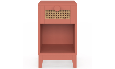 Table de chevet enfant Adèle cannage et vieux rose
